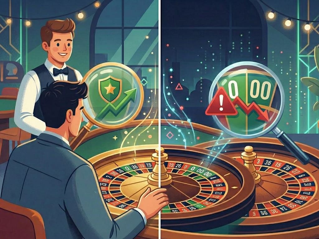 룰렛 미국식 유럽식 차이 구조적 차이를 보여주는 비교 화면