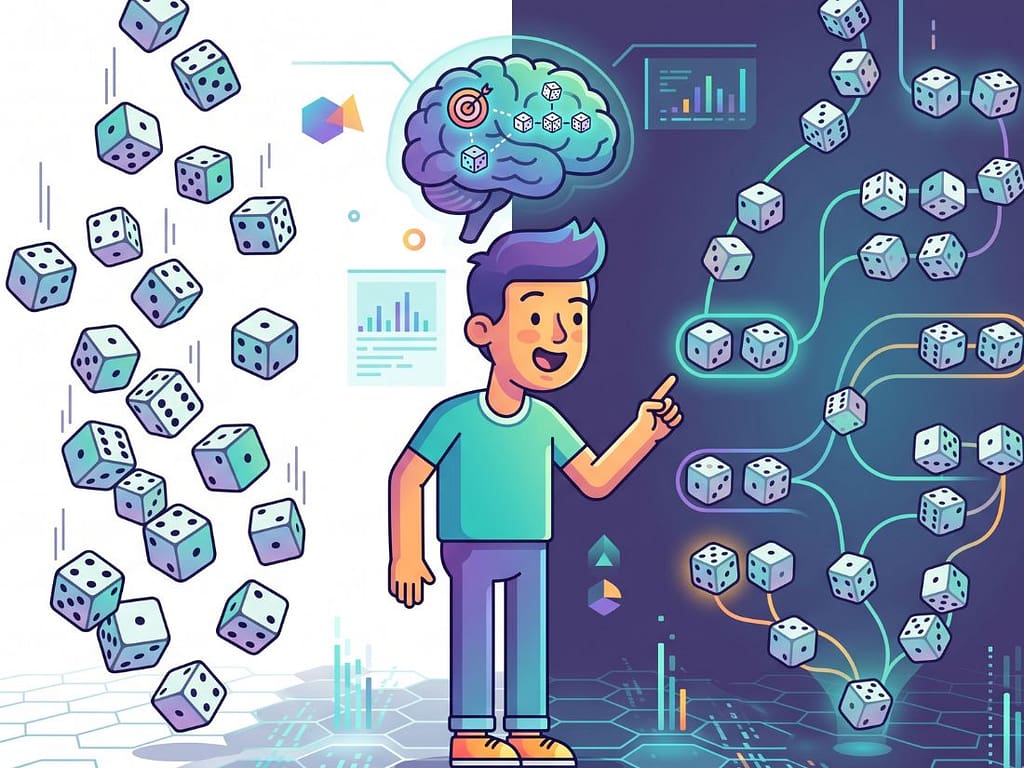 다이사이 게임의 무작위 주사위 결과에서 패턴을 인식하려는 심리적 과정 분석.